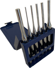 6 piece Parallel Pin Punch Set  Electroplated  (CrV) with Metal Storage Box