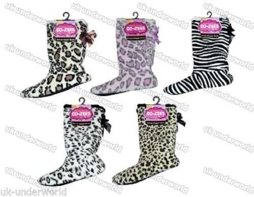 Girls Childrens Slippers Kids Padded Slipper Boots Leopard Zebra Animal  Print | eBay