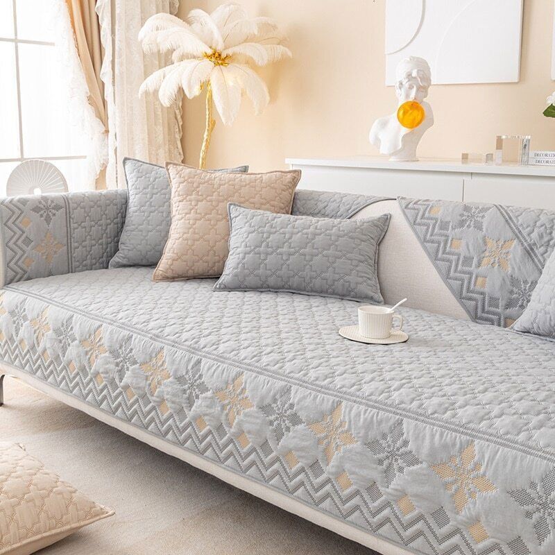 Solid Color Nonslip Sofa Mat Universal Sofa Towel Slip Resistant Couch