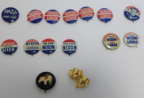 1960 Richard M Nixon Lodge Political Buttons Lot og 25 Pinbacks - Picture 4 of 17