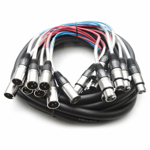 CABLE SERPIENTE XLR de audio sísmico de 8 canales - 25 pies de extensión profesional escenario/grabación - Imagen 1 de 5