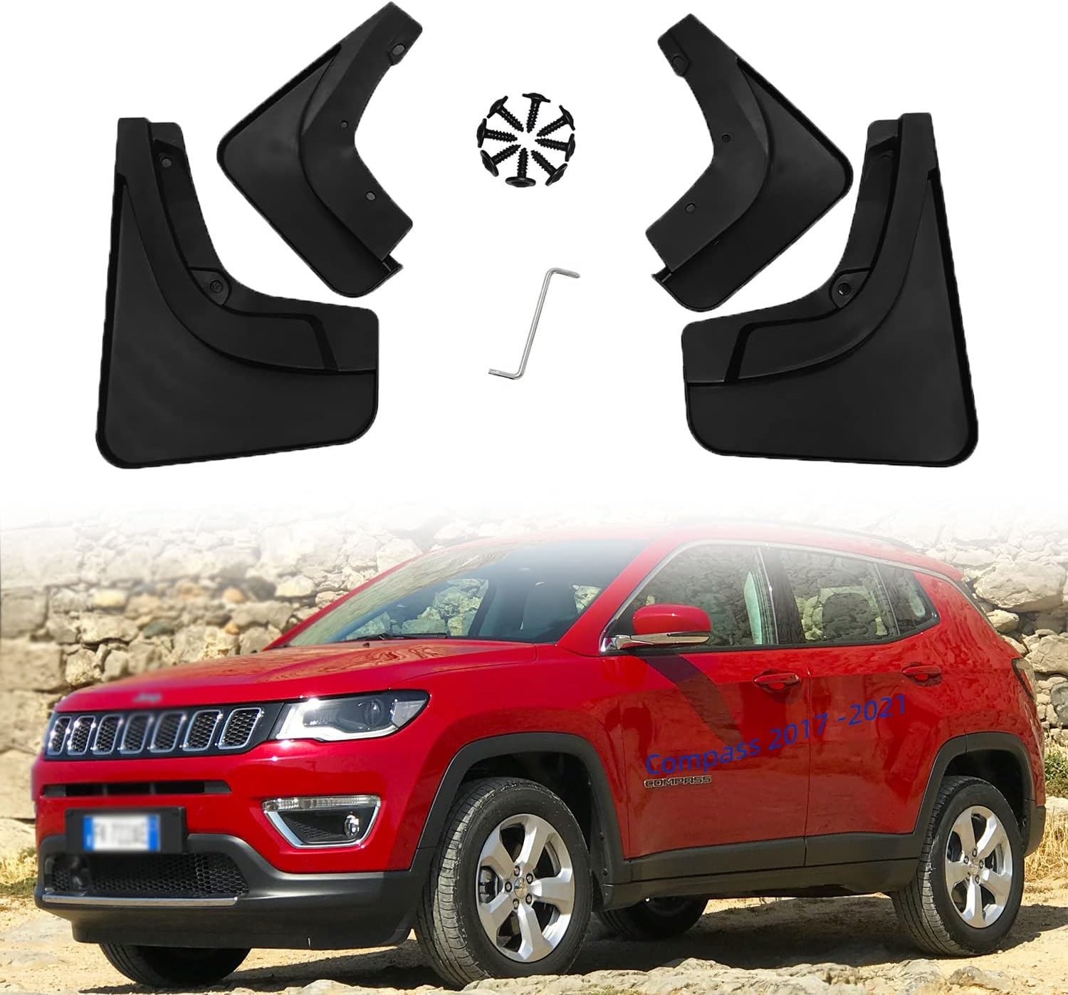 Jeep Compass 2017-2022 Mud Flaps Splash Guard Kit - 2 Pieces-image