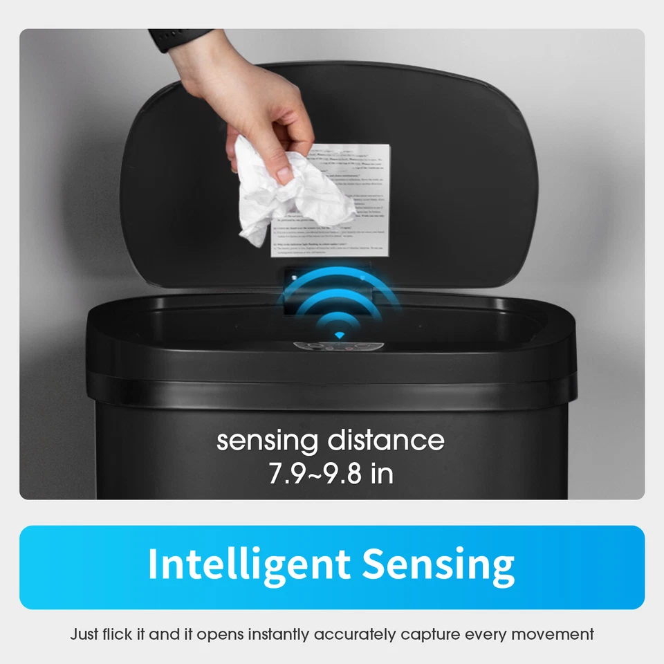 13 Gallon Trash Can Kitchen Trash Can Automatic Garbage Can with Lid Touch Free - Image 4 of 4