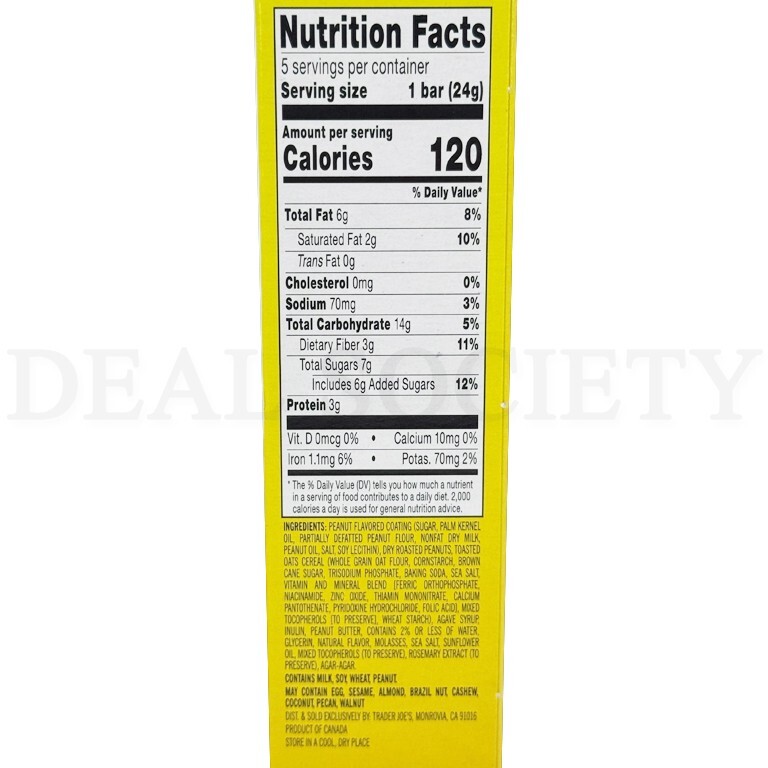 Trader Joe's Joe's Os Cereal Bars Peanut Butter 5 Count Each Lot of 6 Boxes