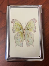 Whimsical Butterfly Cigarette Case with Built in Lighter Metal Wallet Fairy