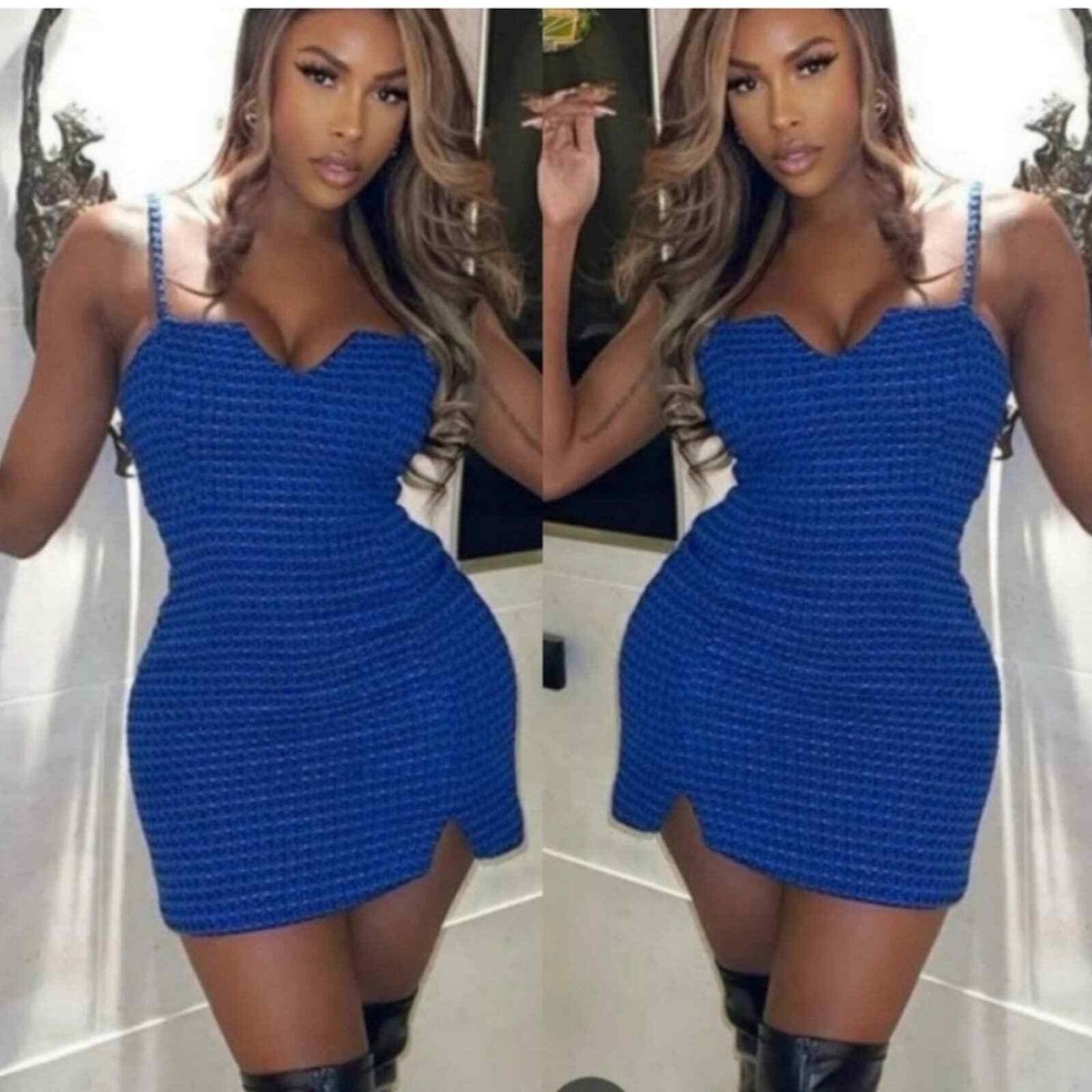 blue tweed dress zara Zara Tweed Midi Dress ASO Queen Letizia Spain Blogger Favorite XL New   Finds For You
