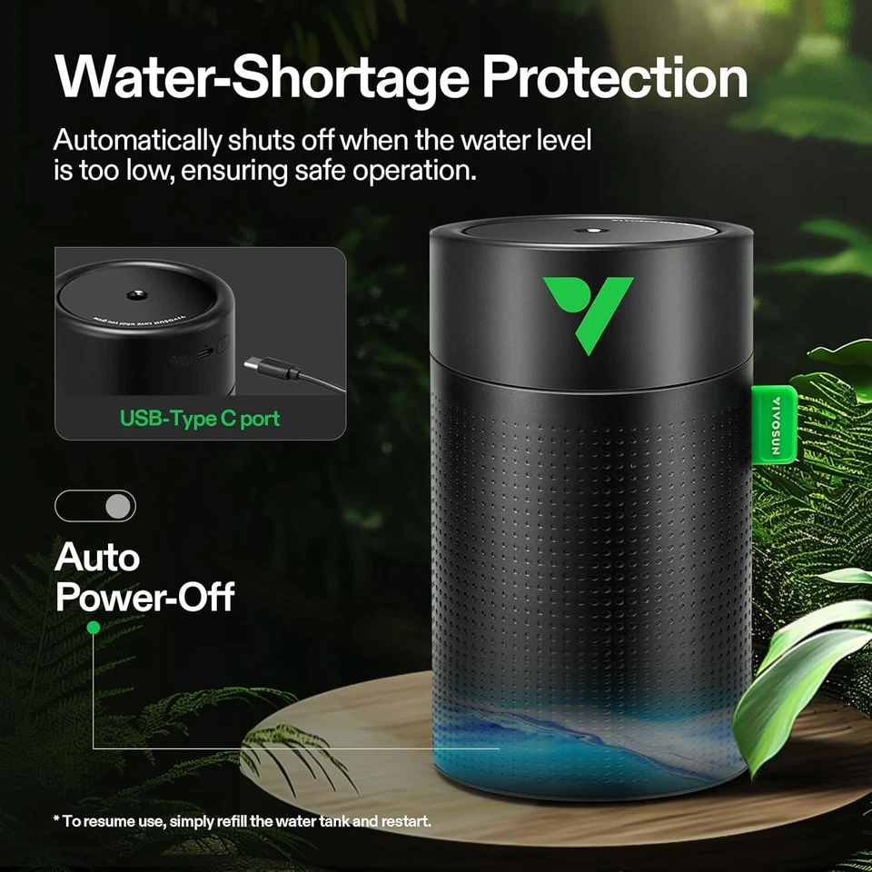 VIVOSUN AeroStream U075 750ml USB-Luftbefeuchter mit 2 Nebelmodi für VGrow - Bild 4 von 4