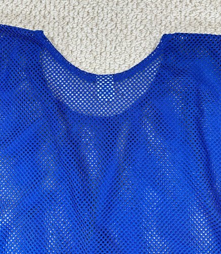 Vintage Russell Athletic Blank Football Jersey XL Blue Half Crop Mesh Made in US - Picture 7 of 10