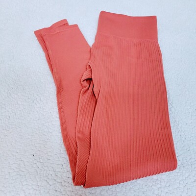 Ryka Pink/Burnt Orange Striped Activewear Leggings Women's Size M