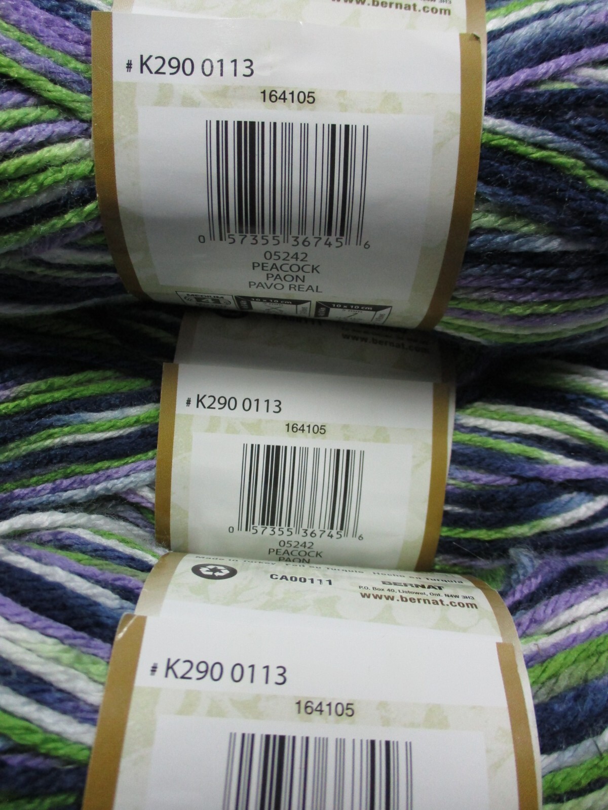 4 Skeins Bernat Satin Yarn Same Dye Lot Color Peacock eBay