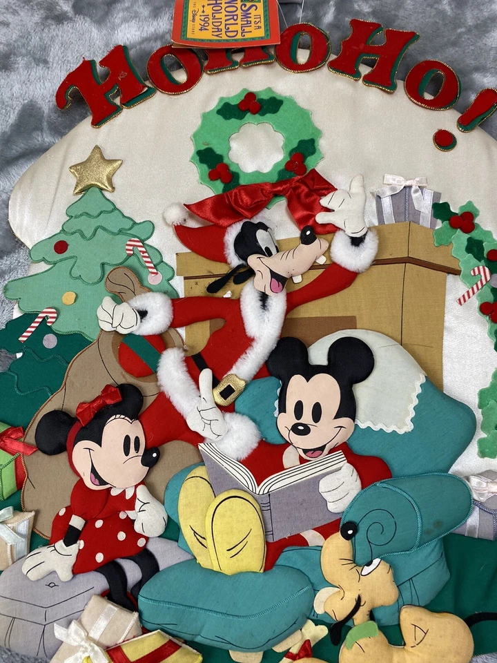 De colección 1994 Disney 3D Mickey Minnie Mouse Navidad Colgador de Pared Es un Mundo Pequeño Foto 2 de 4