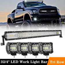 For Polaris RZR XP 1000 900 Below Roof 32" LED Light Bar + 4" Combo Pods Kit