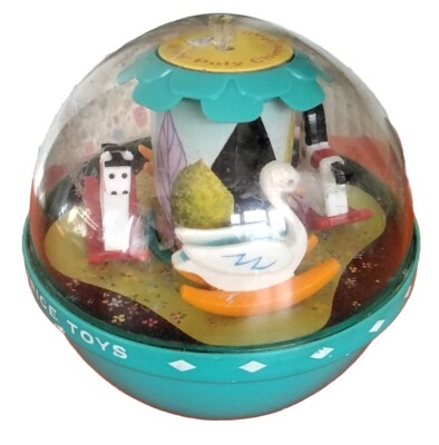Vintage 1972 Fisher Price Roly Poly Glockenspiel Ball Baby Kleinkind Spielzeug Schwan Pferd Glocken
