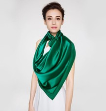 Womens 16MM 100 Pure Mulberry Silk Scarf Large Square 44" Scarf Shawl Wrap