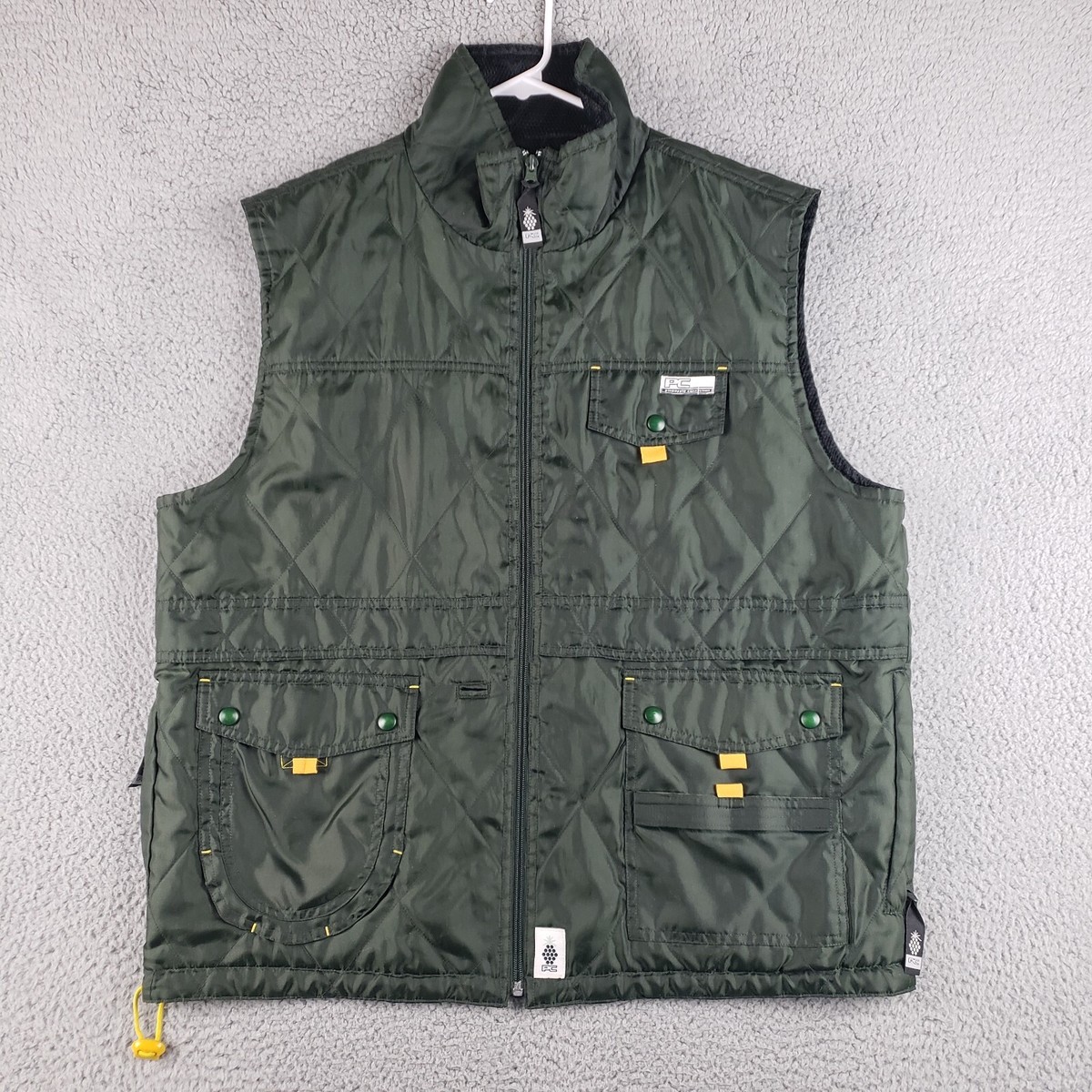 Pineapple Connection Vest Mens Large Green Vintage Y2K
