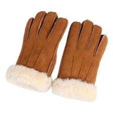 Unisex Winter Genuine Shearling Wool Gloves Cold Weather Leather Glove Handmade