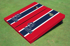 University Of Mississippi Navy And Red Matching Long Stripe Cornhole Boards