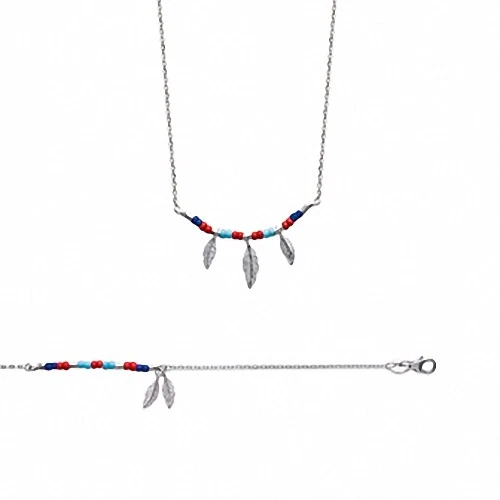 Bracciale Con Piume E Pietre Di Colore Argento Massiccio 925/1000 - Immagine 2 di 2