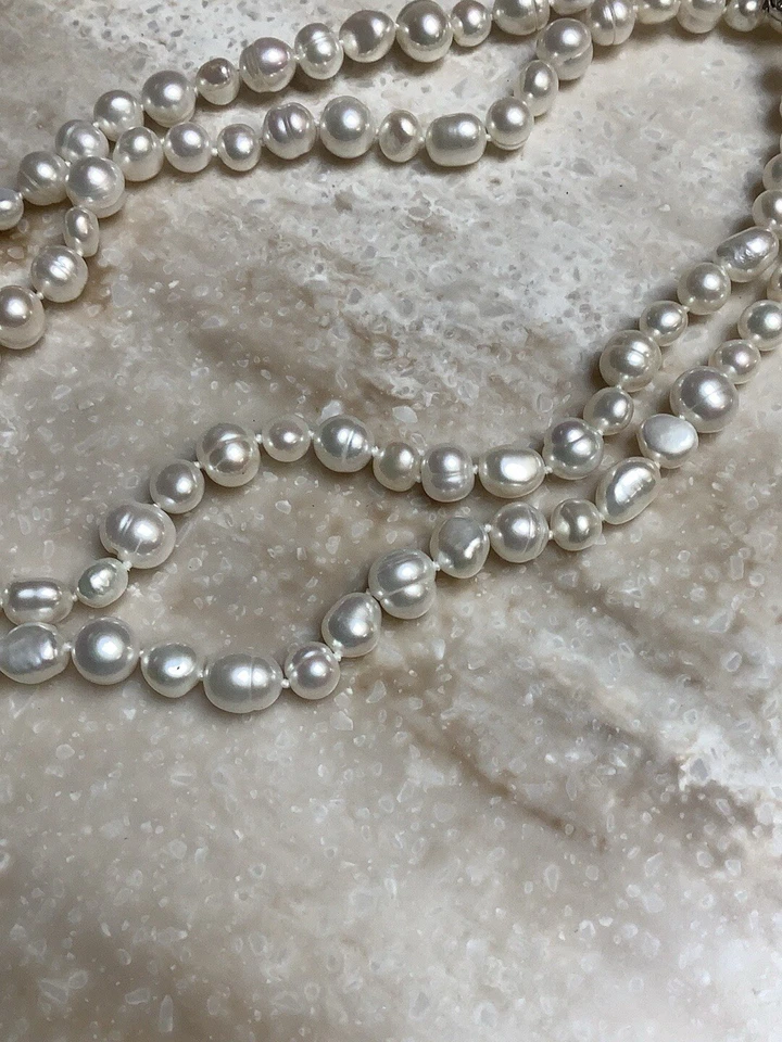 Honora 白色硬币和圆形珍珠项链全新无标签 60 英寸 — 第 2/4 张图片