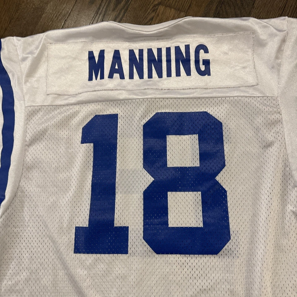 Camiseta Indianapolis Colts Mediana Peyton Manning Hombre Blanco Campeón Foto 3 de 4