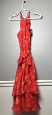 NWT Lauren Ralph Lauren Womens Red Floral Sleeveless Halter Neck Dress Size 2