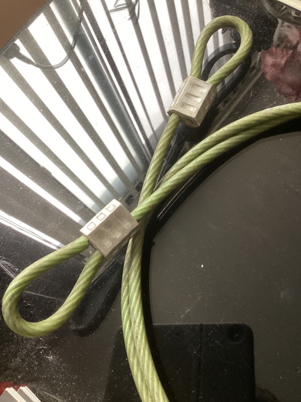 Vintage 6 Foot Double Loop Heavy-duty Security Cable Vinyl Coated Braided Steel