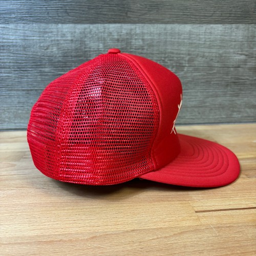 Vintage HELM Hat Cap Snapback Red White Trucker One Size Adjustable - Picture 6 of 11
