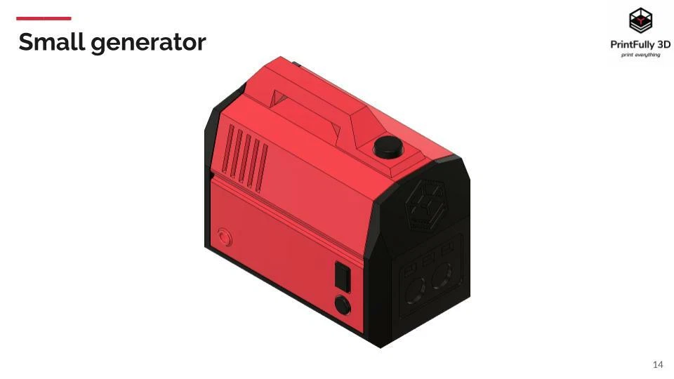 PrintFully3D Gerador Elétrico de Combustível em Escala 1/10 Acessórios de Esteira Impressos em 3D - Imagem 4 de 4