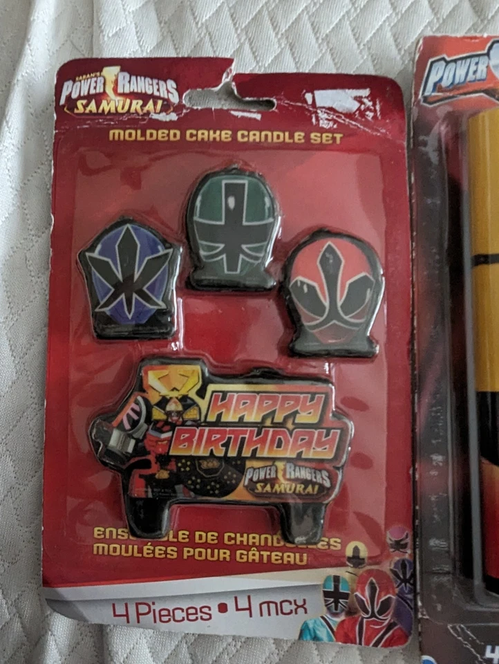 Power Rangers Samurai Velas para Pasteles Moldeadas Feliz Cumpleaños Fiesta Express Sello Foto 4 de 4