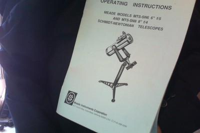 Meade - ''Schmidt Newtonian 6'' & 8'' Telescope  Operating Instructions Manual''