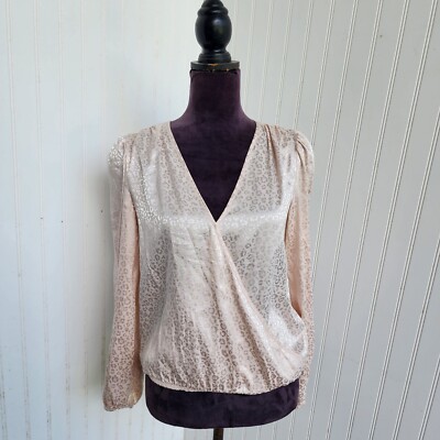 satin leopard wrap blouse