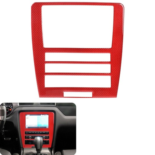 Red Carbon Fiber GPS Navigation Panel Cover Trim Sticker For Ford Mustang 09-13 - Imagen 4 de 11