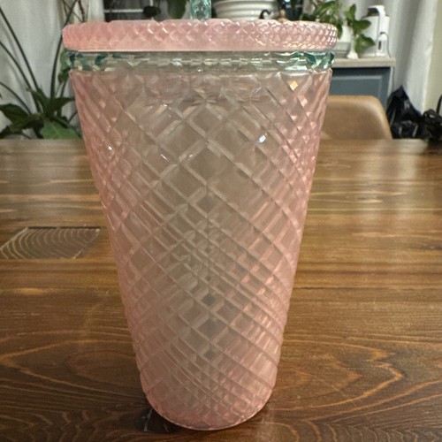 ❤️ Starbucks 2023 Summer Jeweled Pearl Pink Green GRANDE 16oz Cold Cup Tumbler - Picture 3 of 11