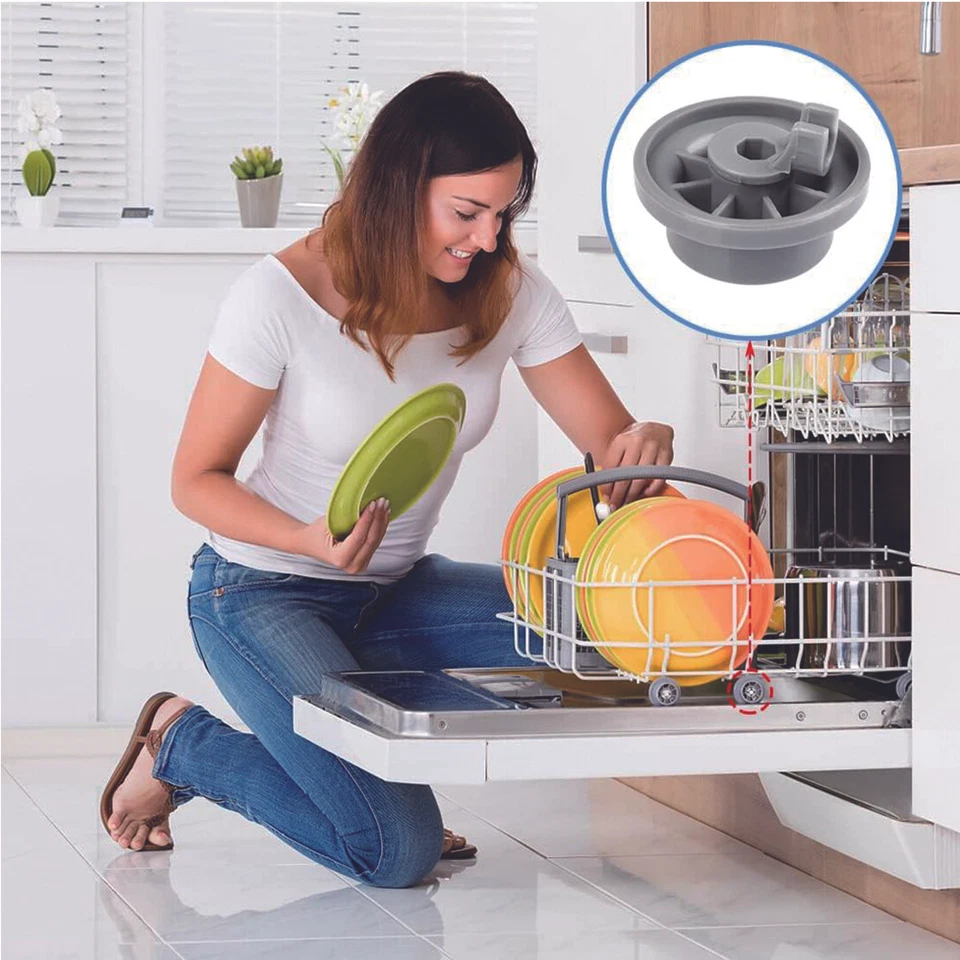 4x Korbrollen Unterkorb Rad für Bosch Siemens Neff Spülmaschine Geschirrspüler - Bild 4 von 4