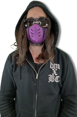 Purple Mortal Kombat Face Mask Game Rain Cosplay Party Ninja