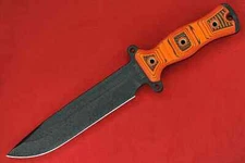 Busse HOG Gemini .365" Black Crinkle INFI, Mag Textured Orange/Black G10 Handle