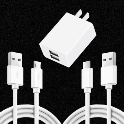 Quick Velocity 2x USB Cable + Dual USB Power Adapter f Samsung Galaxy S6 edge+