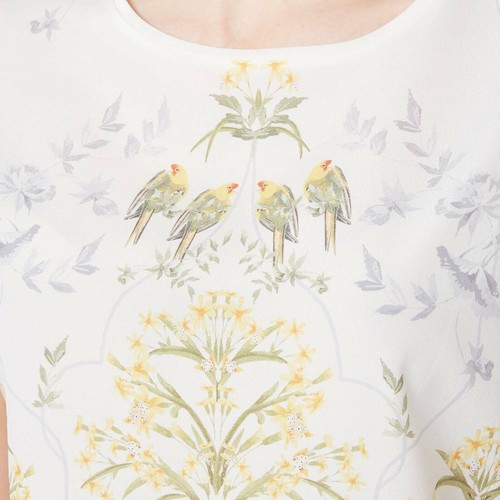 TED BAKER Papyrus parrot bird floral mirror print t-shirt tee top baroque 3 12 M - Picture 8 of 12