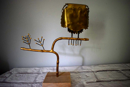 C Jere Owl on Branch Unsigned Metal Sculpture Mid Century Metal Brutalist 1960s - Picture 5 of 8