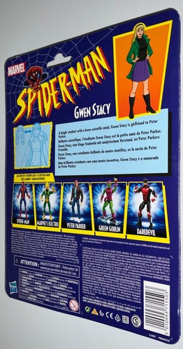 Marvel Legends GWEN STACY 6" Figura Libro de Texto Accesorio! Spiderman Retro Animado - Imagen 12 de 19