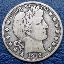 1912 S Barber Half Dollar 50c Better Grade #72007