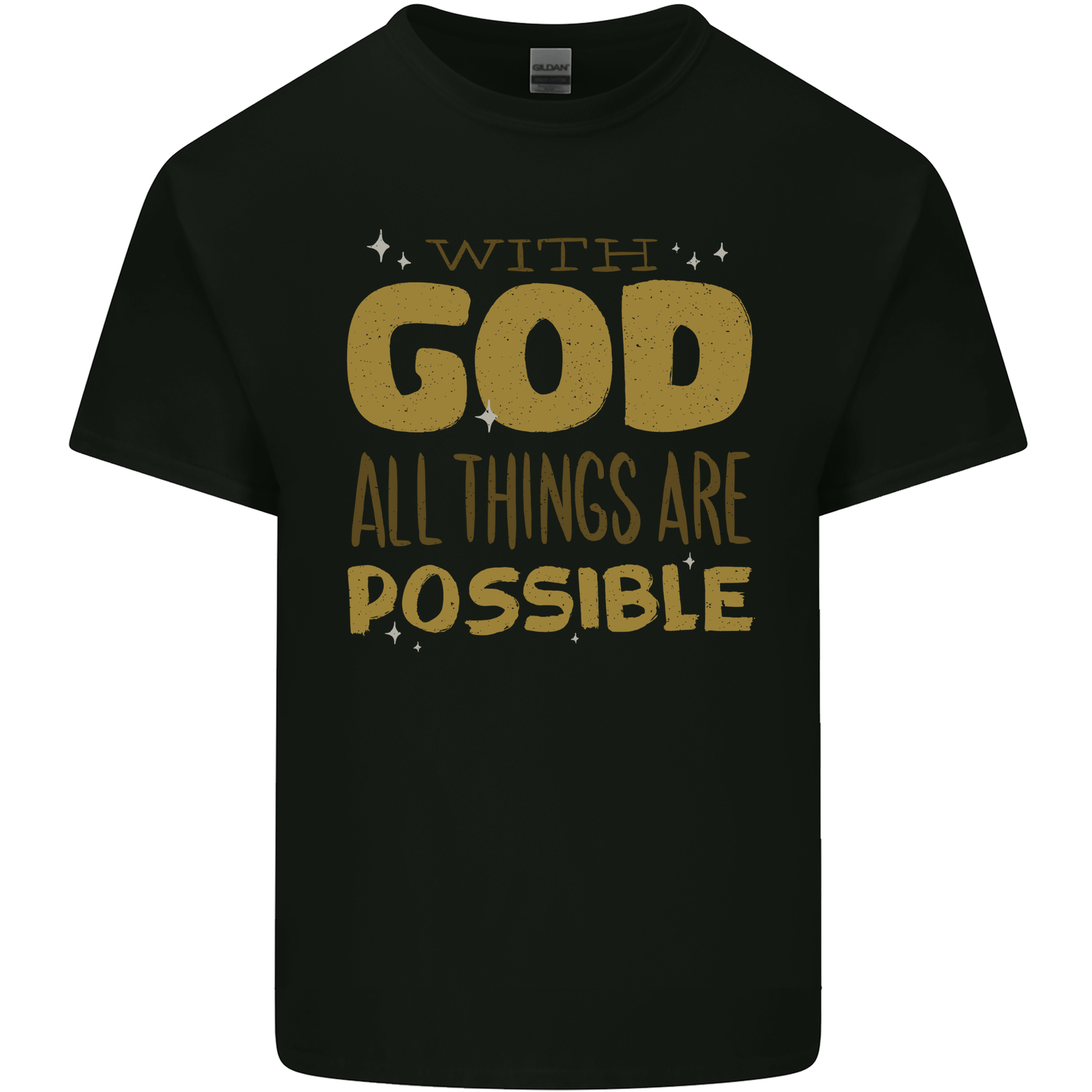 Possible With God Christian Christianity Jesus Mens Cotton T-Shirt Tee Top