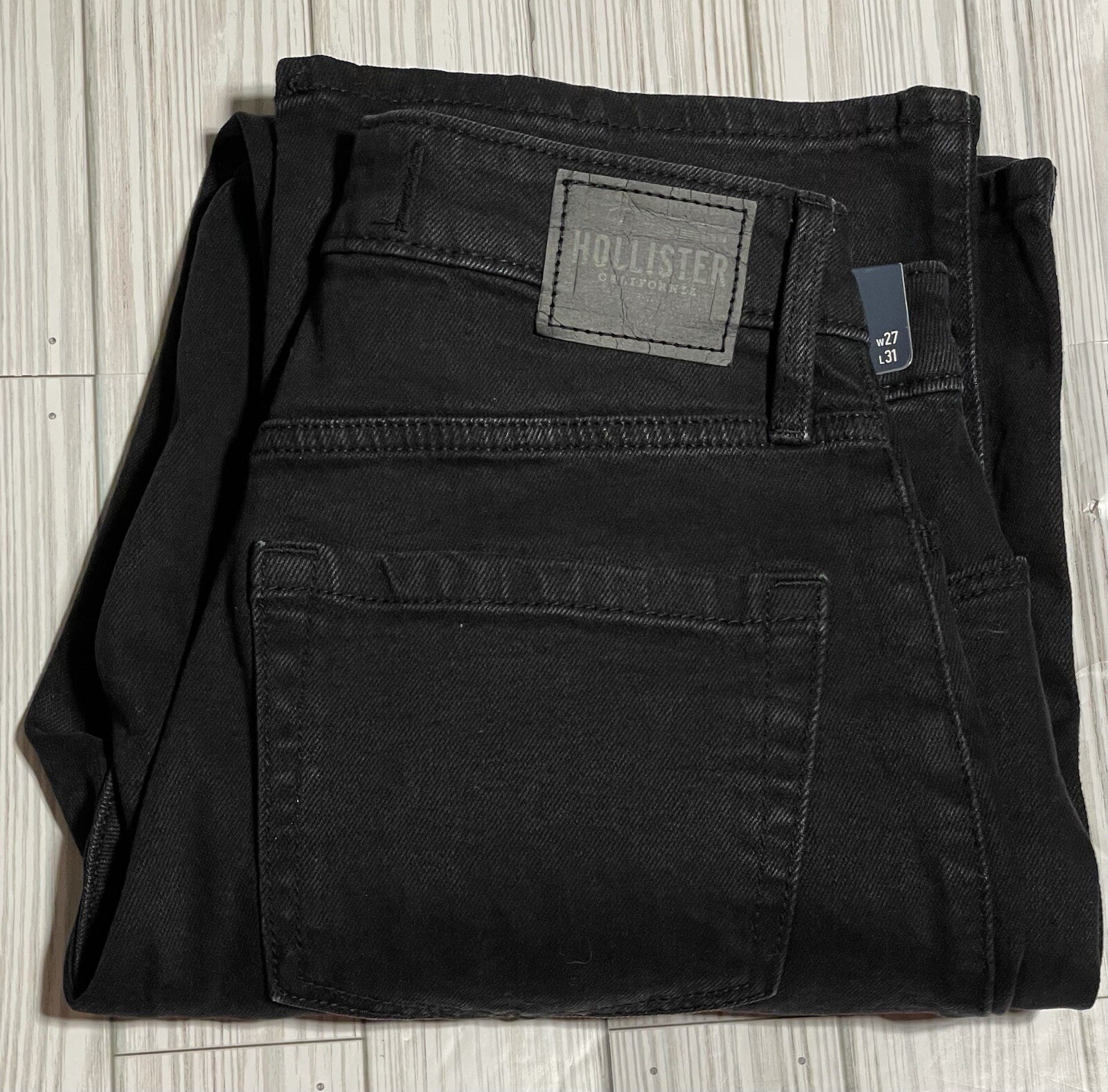 NWT Hollister Ultra High Rise Dad Jean Black Denim 5R W27 31L Vintage Stretch