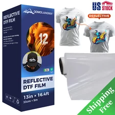 13in x 16.4ft Reflective DTF Film Roll Cold Peel For Heat Transfer Printing