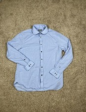 Michael Kors Mens Shirt Blue Size XL 34/35 Button Down Slim Fit