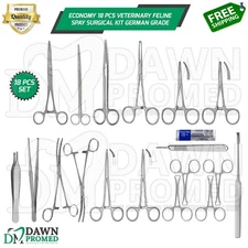 18 Pcs Veterinary Feline Spay - Economy Surgical Kit Instruments Set