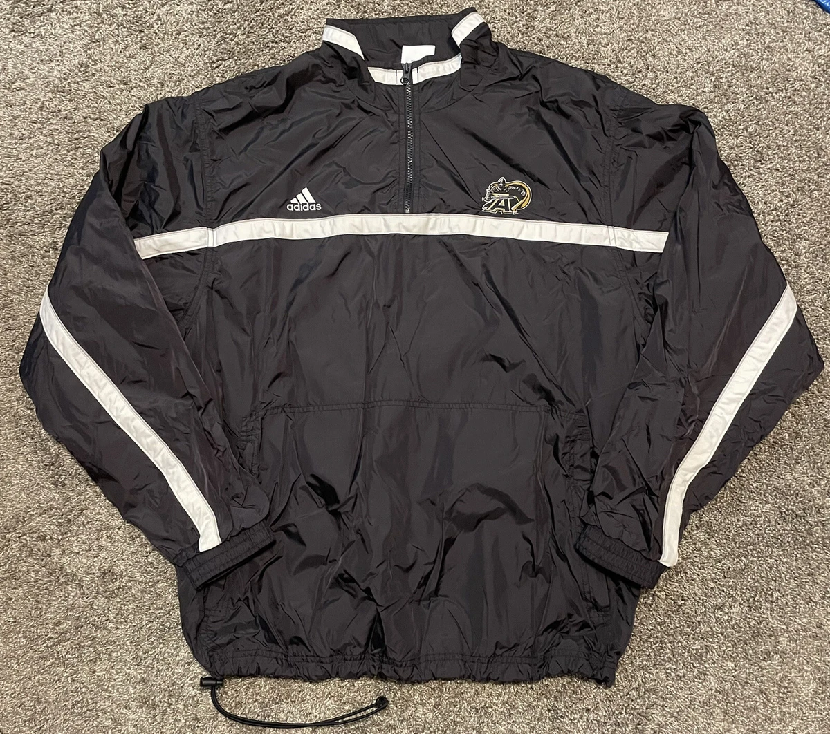 Vintage Adidas Army Football Full Zip Black Windbreaker Jacket Men s XL