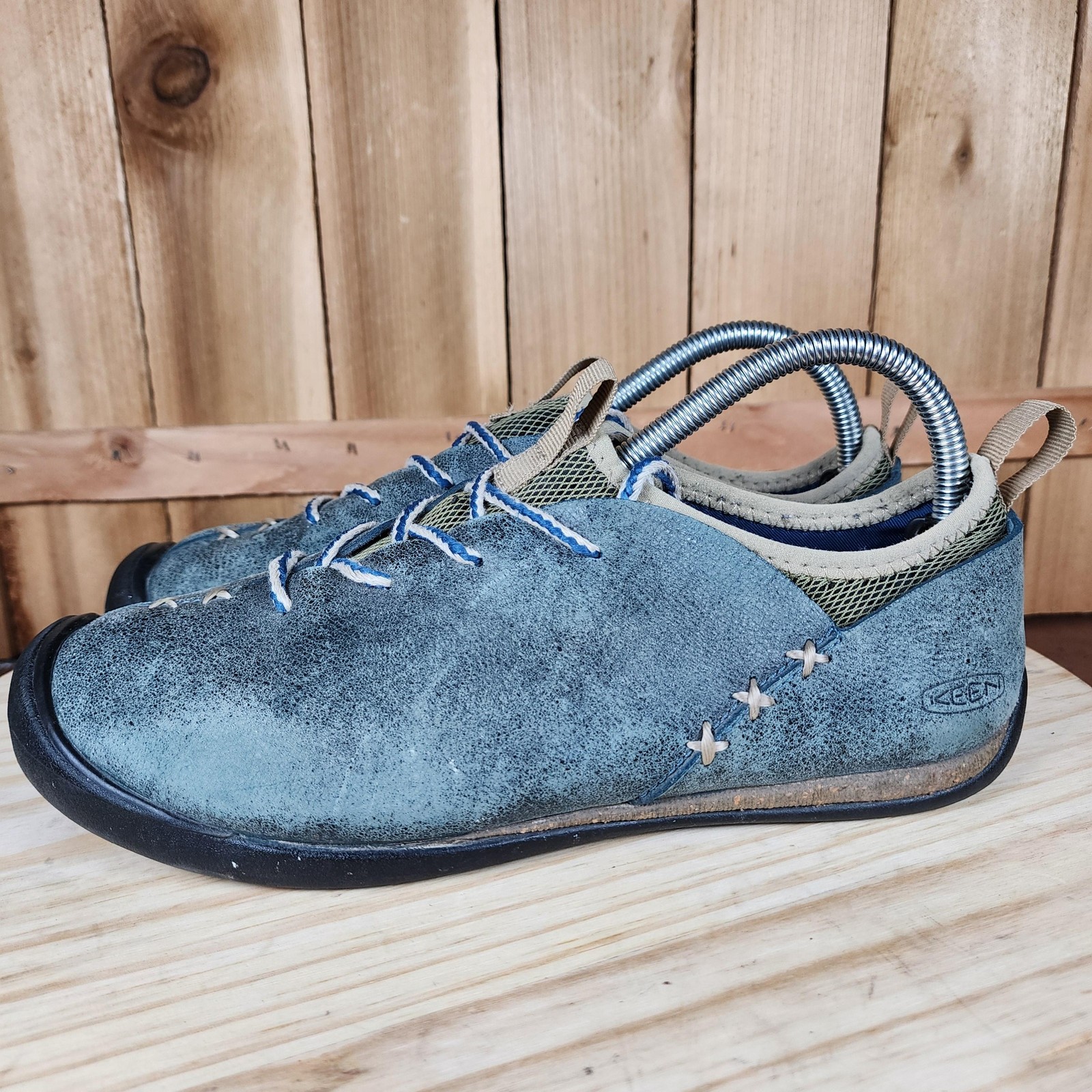 Scarpe Keen Wear Around da uomo taglia 8 5 blu scamosciate casual stringate comode da passeggio
