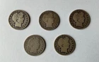 US Half Dollar Barber Coin Lot *5 Coins*