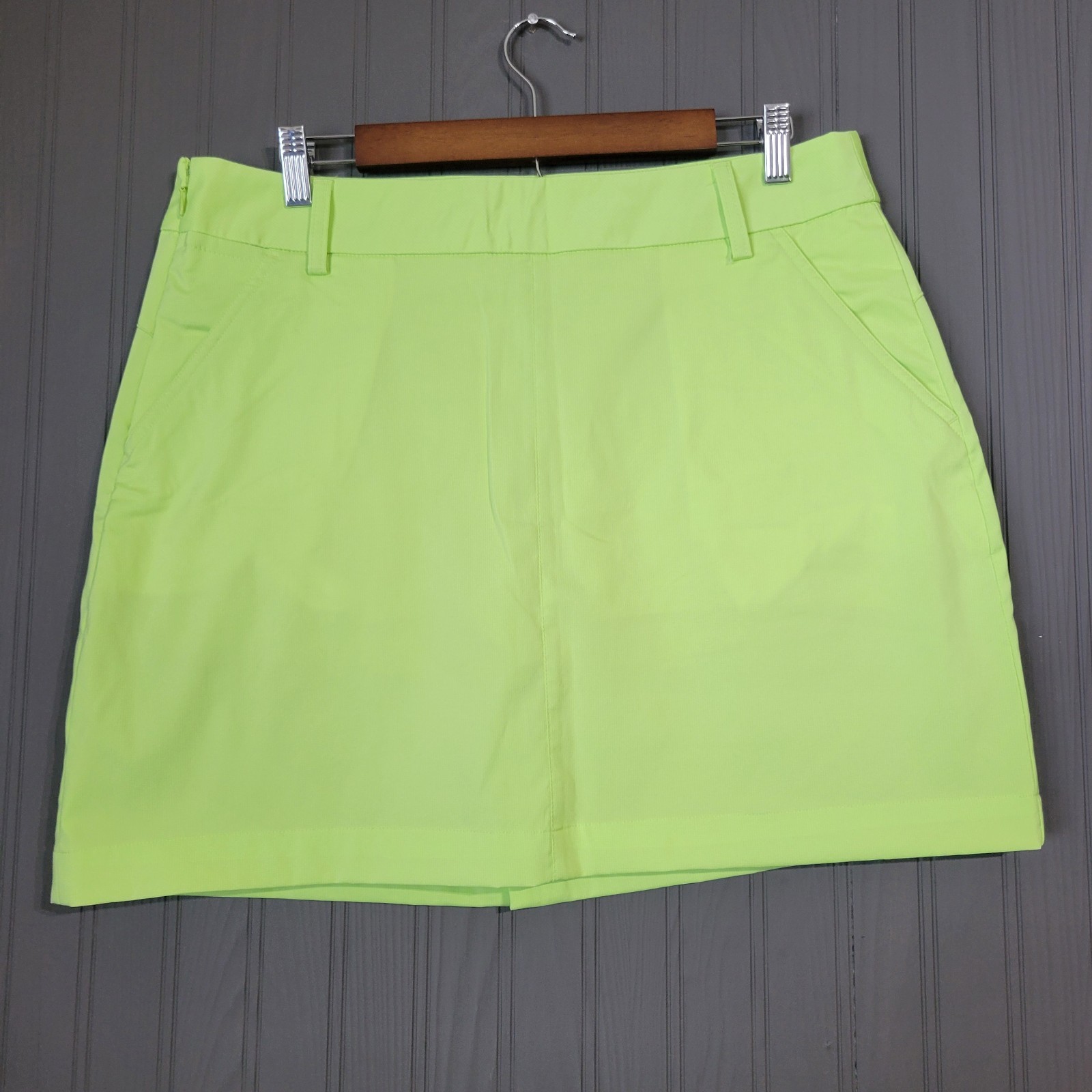 Puma Performance Golf Skirt Built In Shorts Side Zip Neon Green Women's Size 12